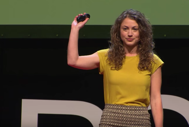 Image of Debbie Sterling giving TED Talk